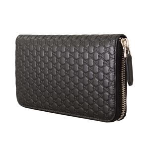 Gucci Black Wallet Microguccissima Leather Zipper Wallet
